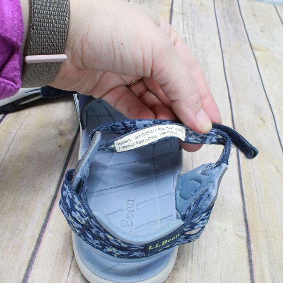LL BEAN Strappy Floral Sport Sandals Size 7 M - Picture 7 of 8